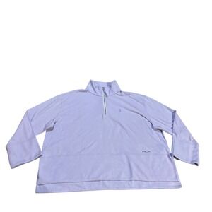 RLX Ralph Lauren Cloud Fleece Funnel Neck Quarter Zip Womens L‎ Lavender 1/4 Zip